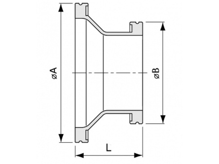 Переходник ISO100 - ISO63 конический ( нержавеющая сталь )